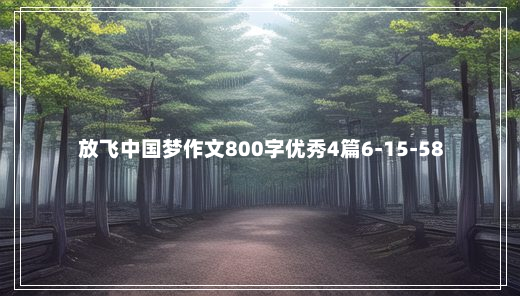 放飞中国梦作文800字优秀4篇6-15-58