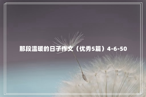 那段温暖的日子作文（优秀5篇）4-6-50