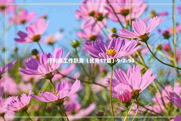 药剂师工作职责（优秀11篇）9-2-94