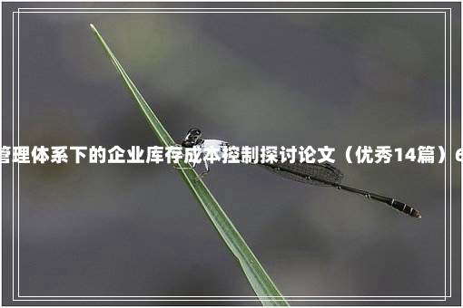 供应链管理体系下的企业库存成本控制探讨论文（优秀14篇）6-20-91